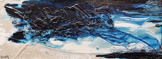 Midnight Malt 160cm x 60cm Textured Abstract Art