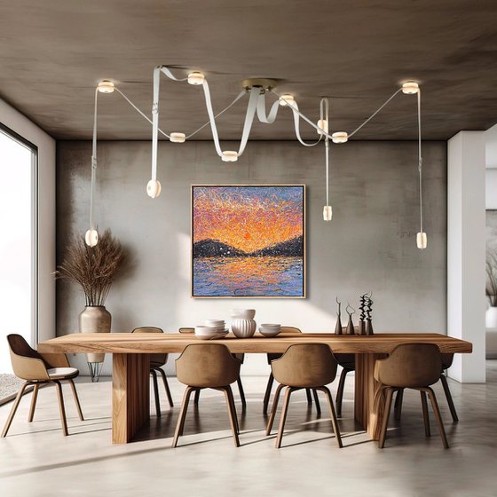 Velvet sunrise - diptych, framed