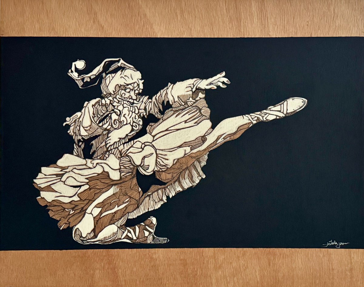 Illustrative Portrait Acrylic Painting By Lola Jovan, 20 X 16", We Can Dance, Original Artwork