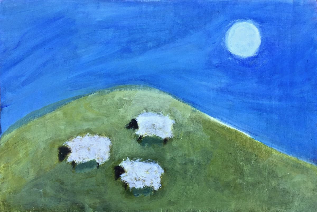 Three fluffy sheep by Chrissie Richards