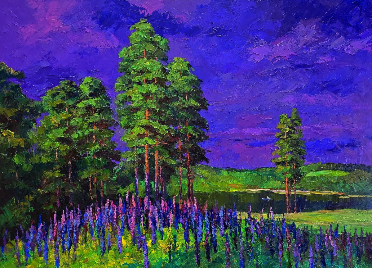 Flowers Near The Forest By Boris Serdyuk, 43 X 31, Artwork For Sale On Artfinder