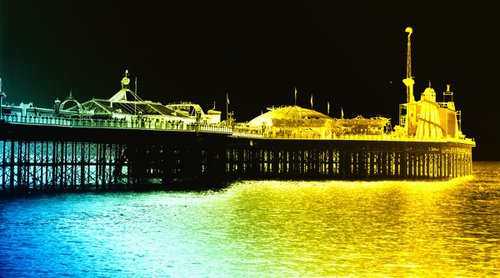 Brighton pier night by Christopher West