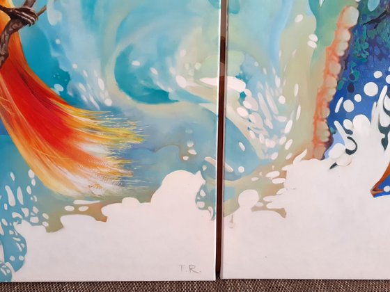 BIRDS-OF-PARADISE (diptych)