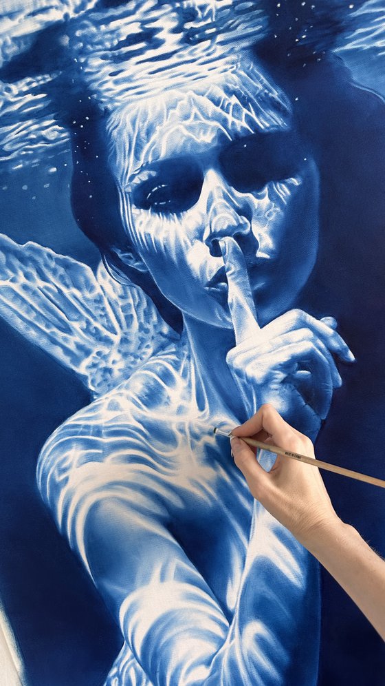 The Mermaid's Enigma – Underwater Blue Nude