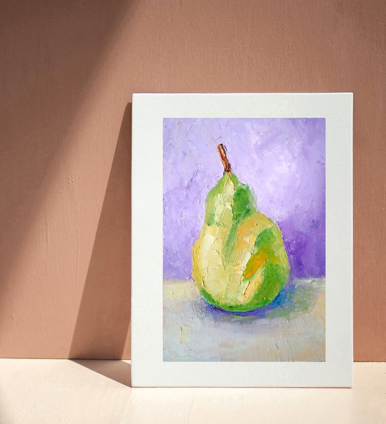 Pear Painting Fruit Still Life Artwork Kitchen Original Wall Art