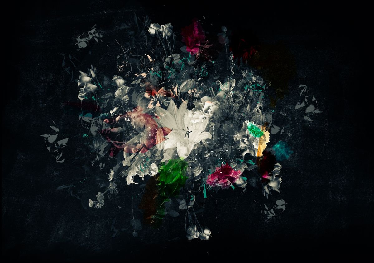 Botanical Painting By Teis Albers, 47 X 31", Bouquet Xi, Original Artwork