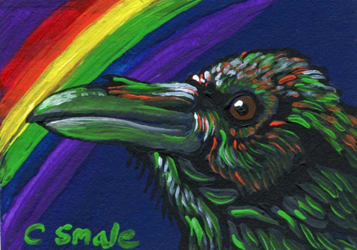 Rainbow Crow Raven by Carla Smale