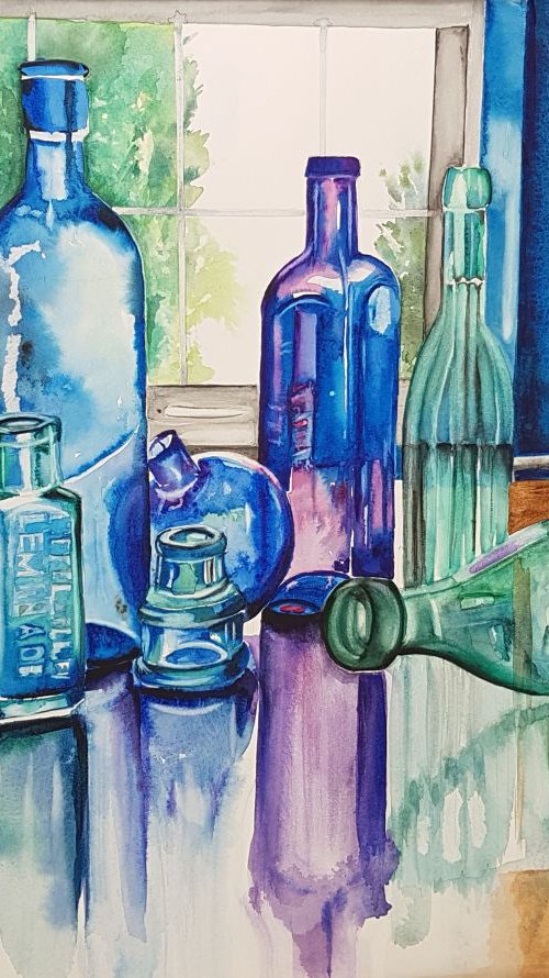 Antique Bottles. by June Holman