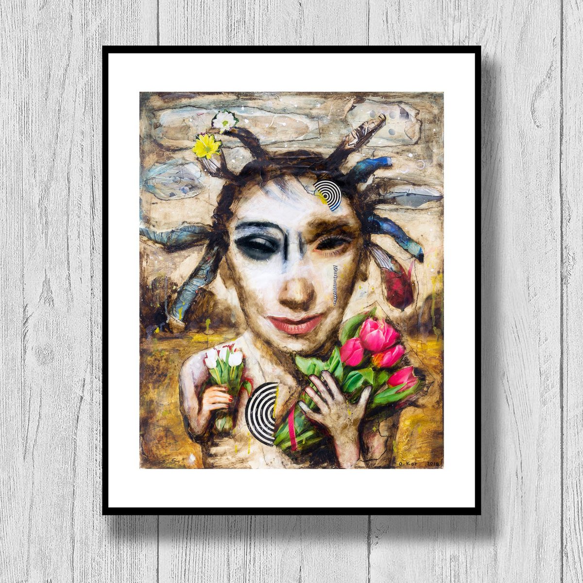 Portrait Collage By Oleksandr Korol, 16 X 20", Fairy, Original Artwork