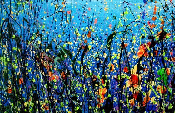 Grass Shimmer Pollock Inspired Original Painting