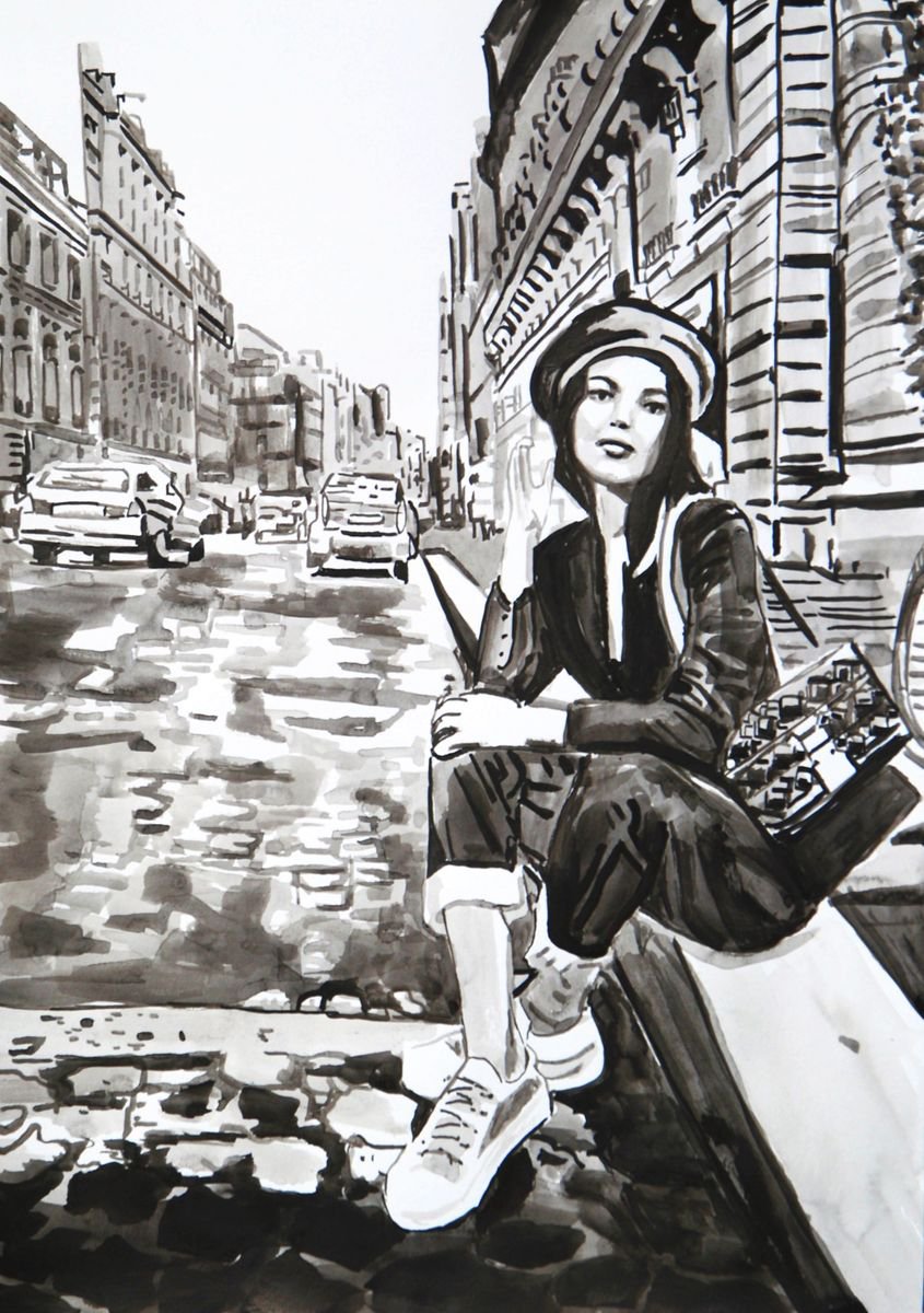 On The Street / 42 x 29.7 cm by Alexandra Djokic