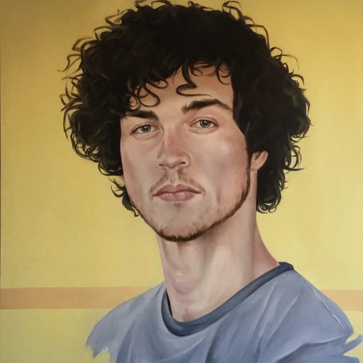 Urban And Pop Portrait Oil Painting By Mullo Art, 39 X 39", The Soul Burns Bright, Original Artwork