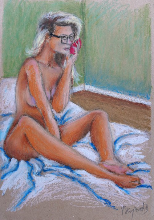 Female Figure 3 Oil Pastel Sketch by Juri Semjonov