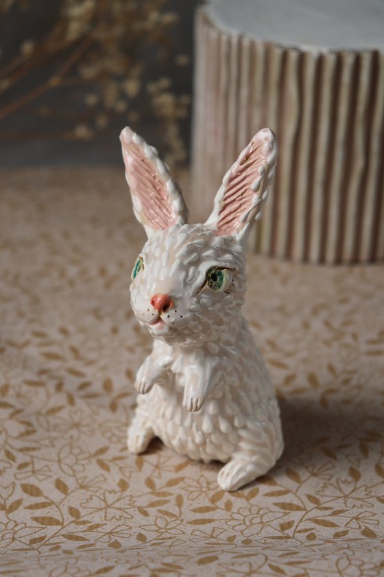 Rabbit. Tiny sculpture by Elya Yalonetski