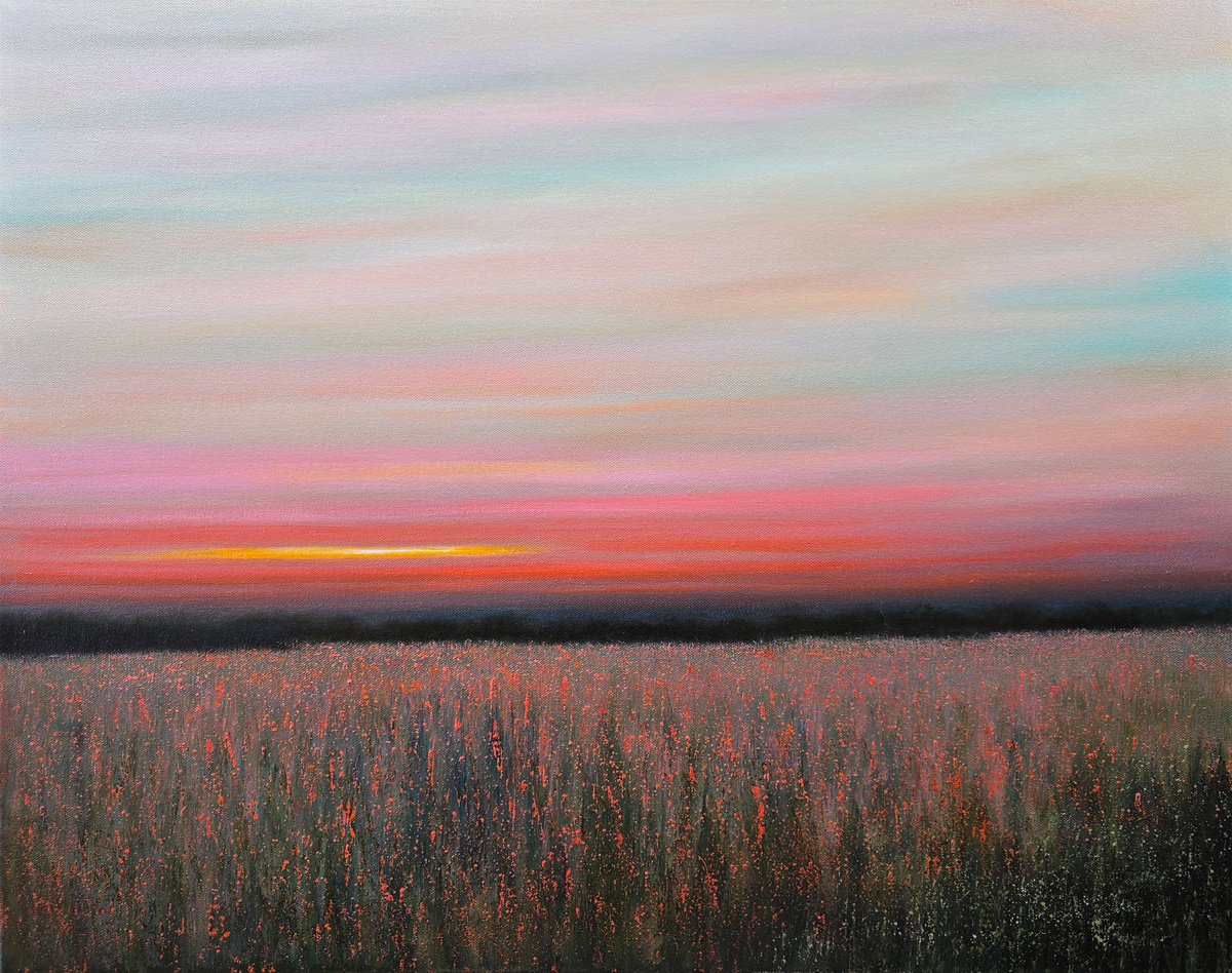 Impressionistic Landscape Oil Painting By Faith Patterson, 28 X 22, Silent Applause, Original Artwork