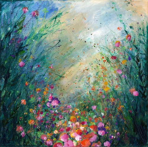 Here Comes The Rain - Floral Painting by Kathy Morton Stanion by Kathy Morton Stanion