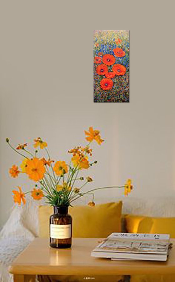 Poppies with wild flowers.