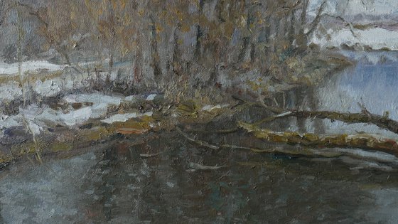 River landscape - original oil painting