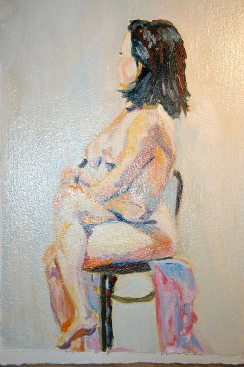 Seated Nude Study by Sandi J. Ludescher