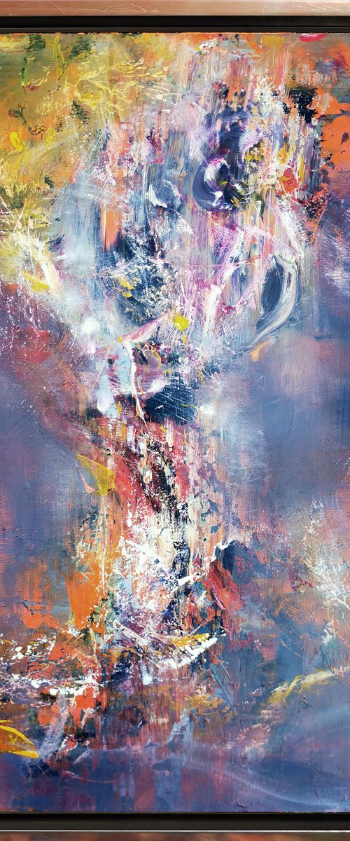 Framed autumn melancholia still life metaphysical painting by O KLOSKA by Kloska Ovidiu