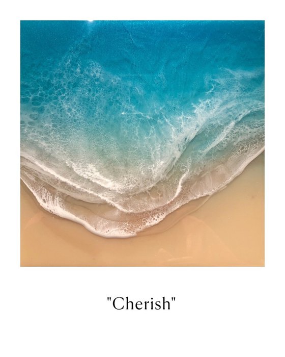 White Sand Beach - Cherish this moment - Seascape Painting Gift idea