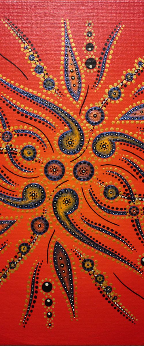 Movement of red shapes by Jonathan Pradillon