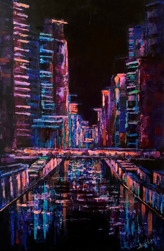 Night city lights