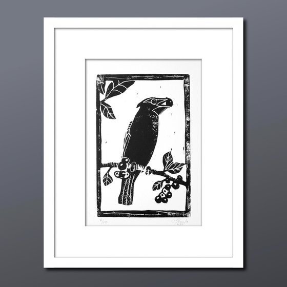 Jaseur - Small linocut print limited edition of 10