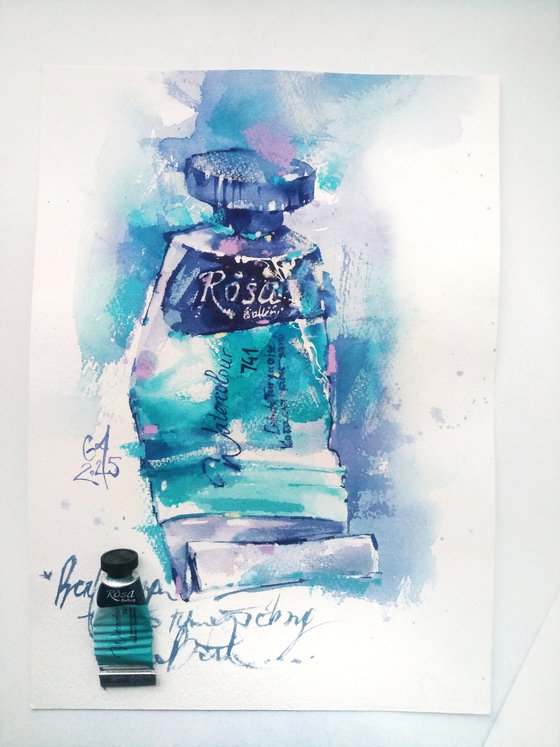 Turquoise v2. Tube watercolour