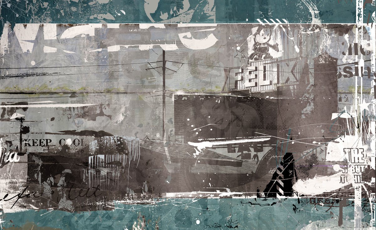 Landscape Painting By Teis Albers, 47 X 31", At The Drive In, Original Artwork