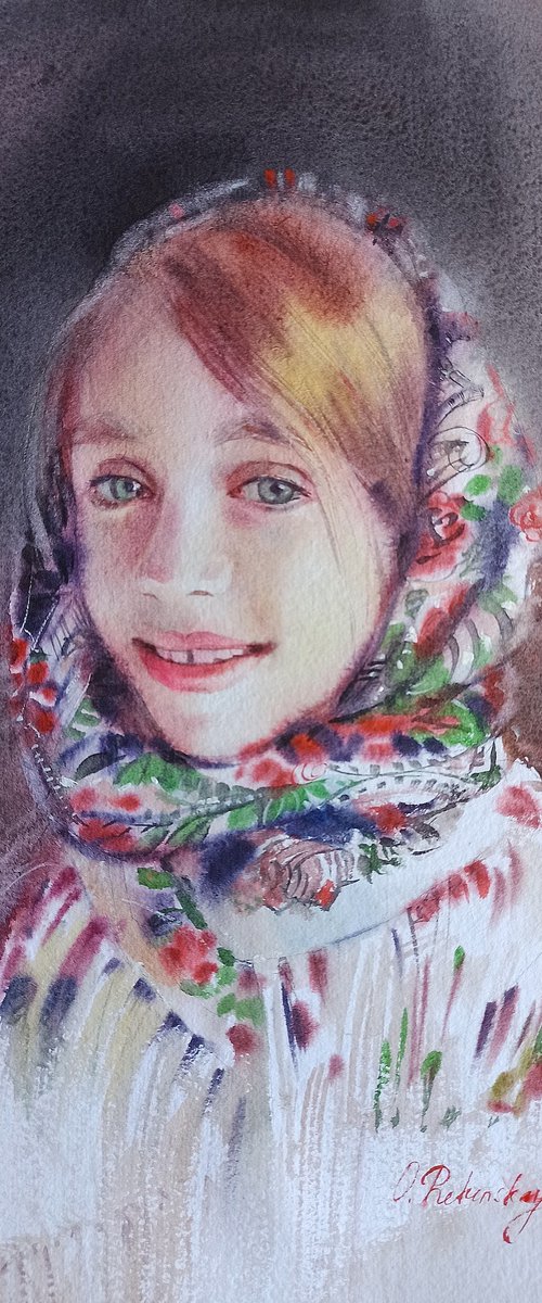 Maya in a scarf by Olha Retunska