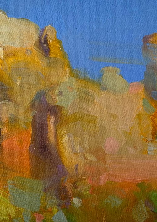 Red Rock, Original oil painting, Handmade artwork, One of a kind by Vahe Yeremyan