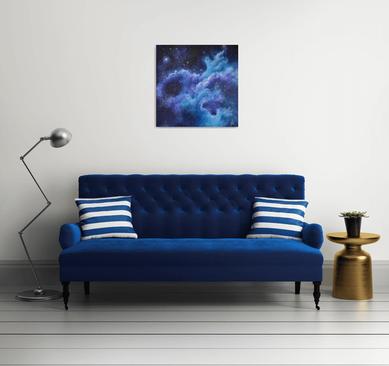 'Far Above THe World' - Space Art, Finger-painted