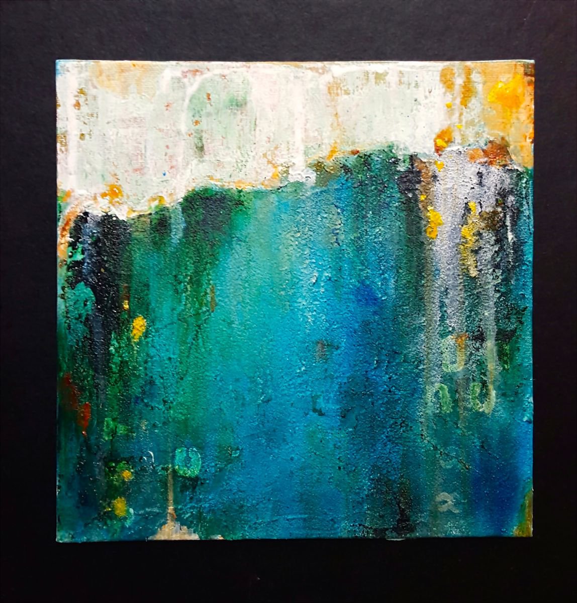 small abstract acrylic painting , gift by Laura Spring