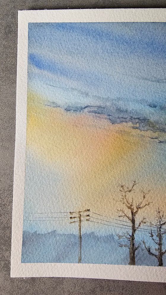 Spring sky in France