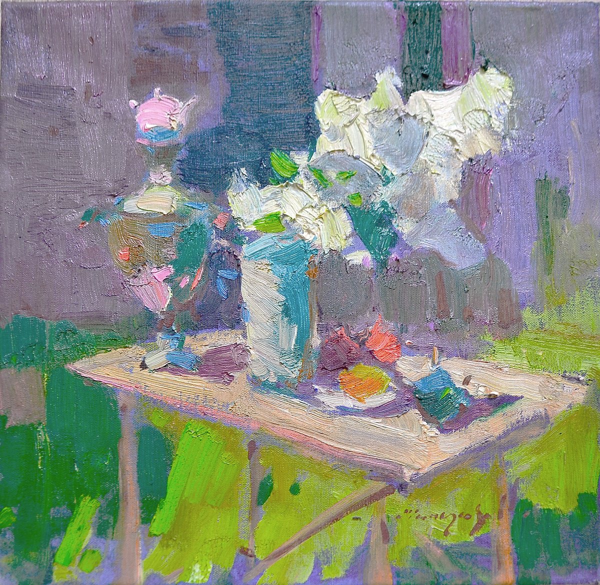 Lilac On The Table By Alexander Shandor, 16 X 16, Artwork For Sale On Artfinder