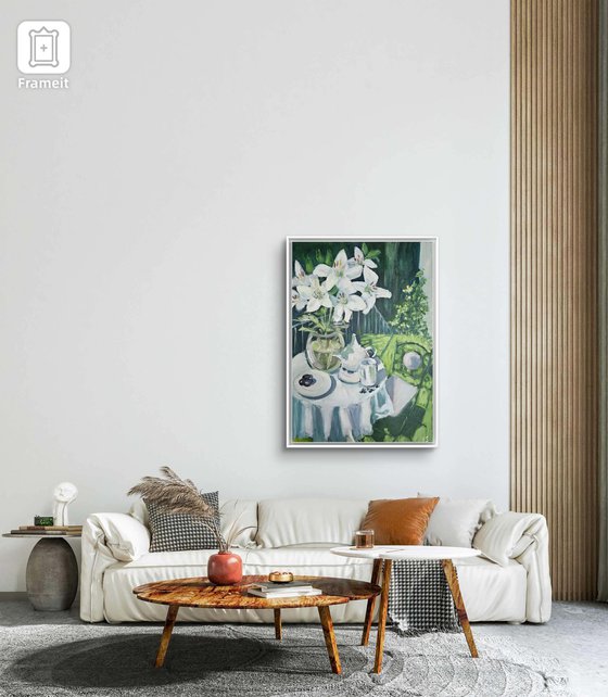 Still Life with White Lilies