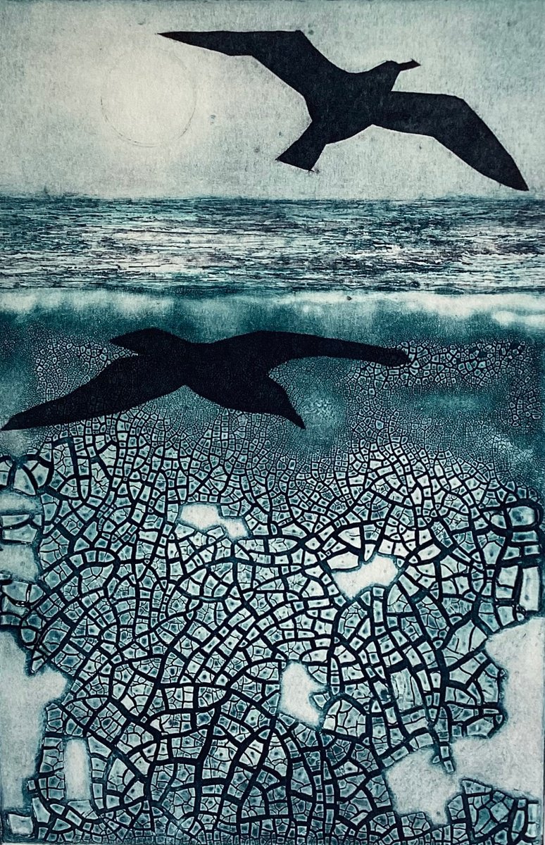 Expressive Landscape Limited Edition Print By Sue Roe, 9 X 11", Searching, Original Artwork