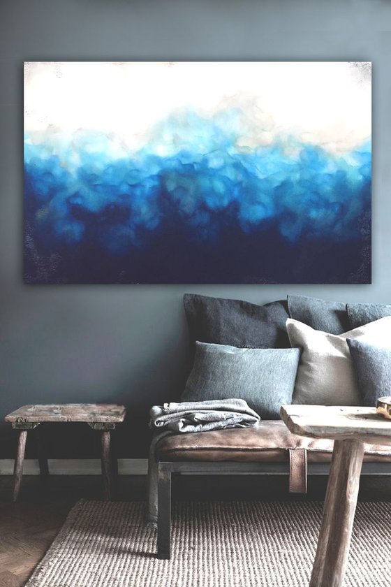 abstract ocean (150 x 100 cm XL artwork)
