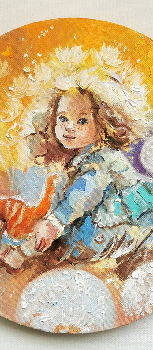 Texture painting, Сhildhood canvas art by Annet Loginova