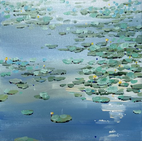 Water lilies. Flowers of the morning sky by Yevheniia Salamatina