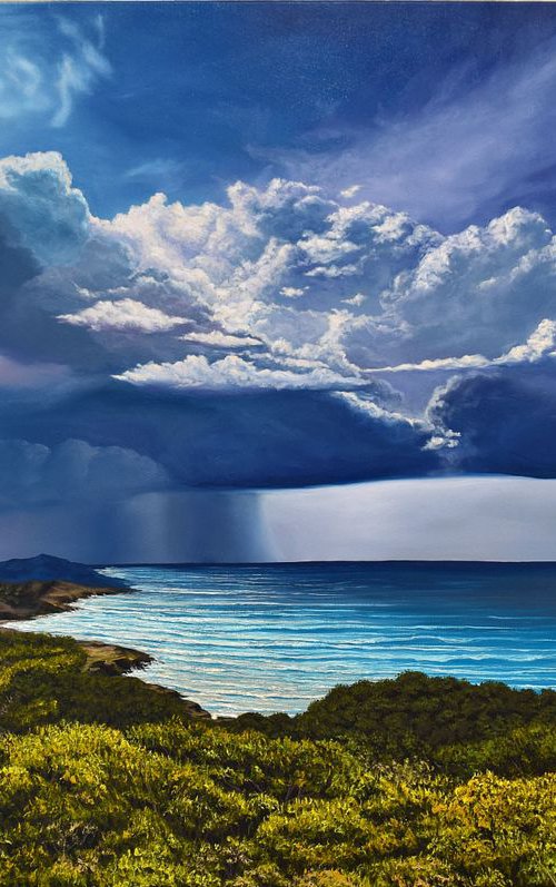 «The place of my dreams» 100 X 150 cm Large linen canvas, oil painting (39 x 59 inch) by Elena Adele Dmitrenko