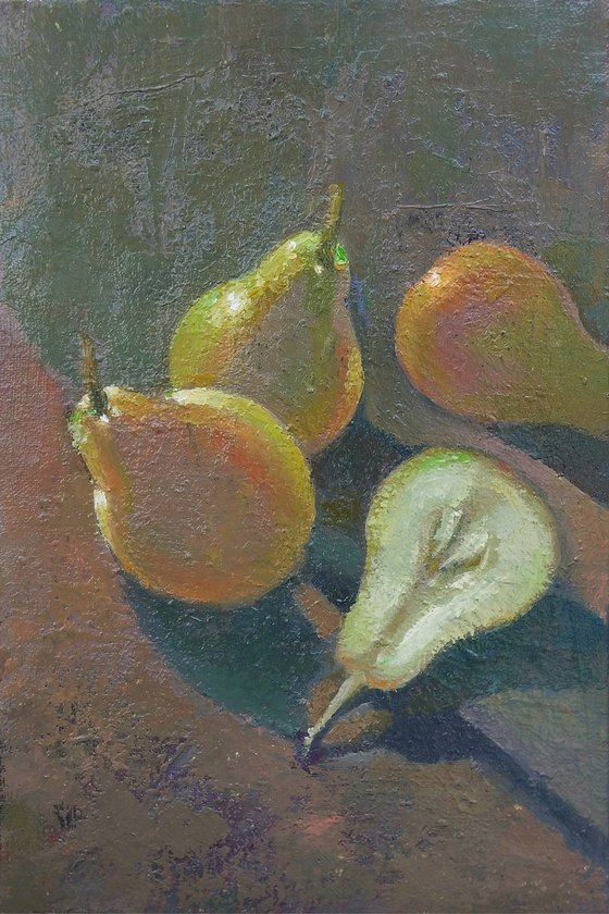 Still Life with Sliced Pear