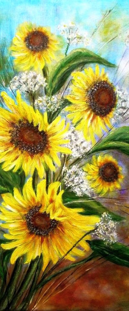 Still life with great sunflowers.. by Emília Urbaníková