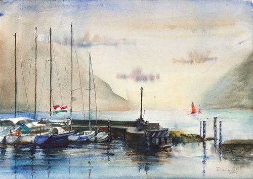 Boats on Garda by Irina Bibik-Chkolian