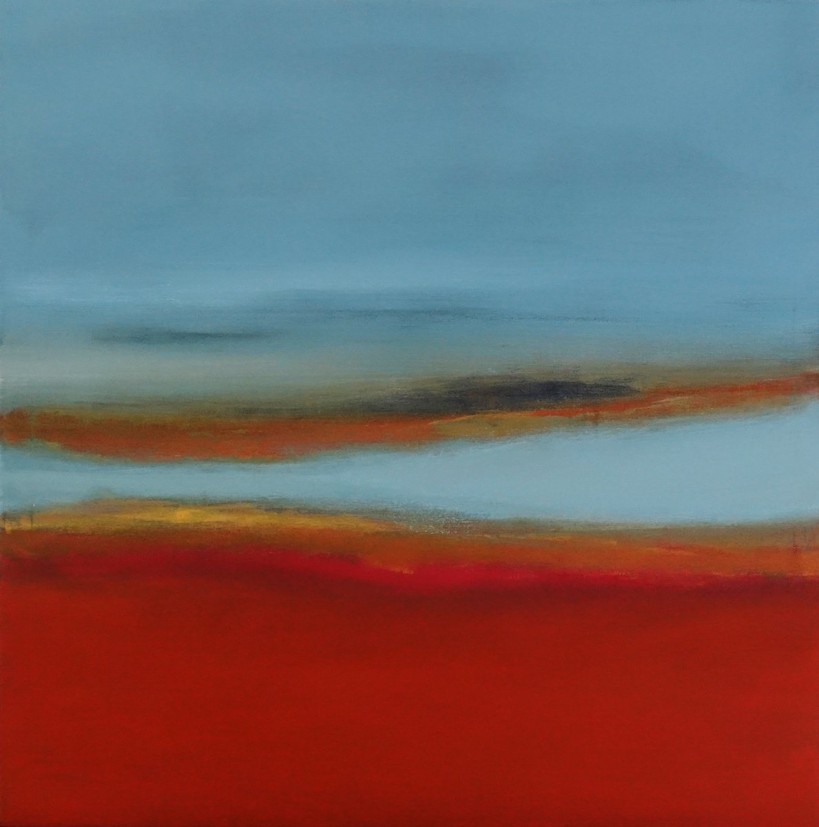 Abstract Acrylic Painting By Pier Maurizio Greco, 31 X 31", Oasi, Original Artwork