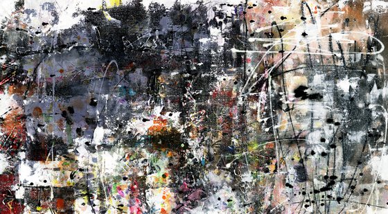 Urban Street 25 - XXL Abstract Painting by Kathy Morton Stanion