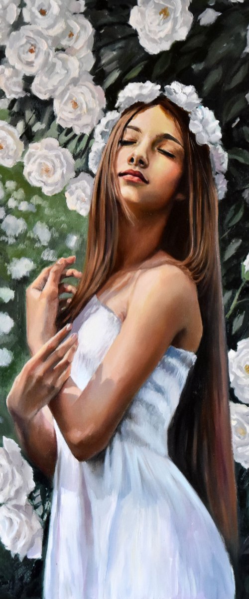 In the garden of white roses by Serghei Ghetiu