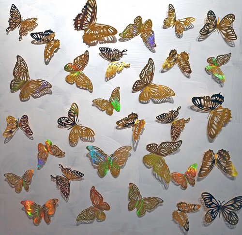 Wall Sculpture Butterfly Park 12 by Sumit Mehndiratta