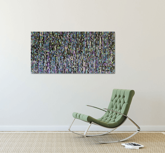 Abstract in Purple, Grey and Green